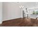 Open floor plan with hardwood floors and kitchen view including stainless steel appliances at 775 Hadley Ne Ln, Marietta, GA 30068