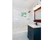 Updated bathroom featuring subway tile, modern vanity, and a shower-over-tub, perfect for a fresh, clean aesthetic at 958 Forrest Blvd, Decatur, GA 30030