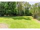 Spacious backyard with lush green lawn and mature trees, perfect for outdoor activities at 170 Autry Trl, Johns Creek, GA 30022