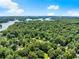 Lush forest setting for lakeside community captured from an aerial perspective at 2850 Winchester Dr, Cumming, GA 30041