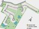 Aerial view of a new community map with lot locations, a playscape, pavilion, firepit and cabana at 5325 Trescott Path, Cumming, GA 30028