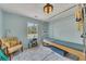 Bedroom featuring Pilates equipment, a cozy chair, and soft, stylish decor at 6380 Concord Rd, Cumming, GA 30028