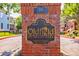 Close-up of brick neighborhood entrance signage at Oldfield at Grant Park at 655 Mead Se St # 3, Atlanta, GA 30312