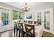 Bright dining room with natural lighting, chandelier, and view to the backyard at 3845 Overlake Dr, Cumming, GA 30041