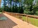 Spacious wood deck overlooking well-maintained backyard with lush green grass and mature trees at 7680 Banks Mill Road Rd, Douglasville, GA 30135
