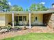Inviting front porch with stone accents and potted plants, leading to the front door at 7680 Banks Mill Road Rd, Douglasville, GA 30135