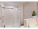 Modern bathroom featuring a glass-enclosed shower with a chrome showerhead at 3275 Lenox Ne Rd # 413, Atlanta, GA 30324