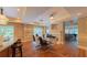 Dining room with modern decor, pendant lighting, a breakfast bar, and an open concept layout at 3275 Lenox Ne Rd # 413, Atlanta, GA 30324