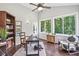 Bright office featuring large windows, hardwood floors, and a vaulted ceiling at 1625 Bill Murdock Rd, Marietta, GA 30062