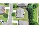 A beautiful aerial view of the home, showcasing the well-manicured lawn and roof at 5485 Sandstone Ct, Cumming, GA 30040