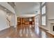 Bright, open-concept home showcasing the living room, kitchen, and staircase at 5485 Sandstone Ct, Cumming, GA 30040