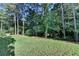 A lush green lawn and wooded area is seen in the backyard of this property at 1723 Woodbow Path, Dacula, GA 30019