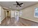 Open bedroom featuring recessed lighting, hardwood floors, ceiling fan and ample space at 1723 Woodbow Path, Dacula, GA 30019