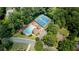 Aerial view of the community pool and tennis courts nestled in a lush green landscape at 4063 Penhurst Dr, Marietta, GA 30062