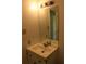 Bathroom with single sink vanity, mirror, and lighting at 4814 Delgado Dr Sw, Lilburn, GA 30047