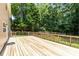 Large wooden deck ideal for relaxing and enjoying backyard views; fenced yard and home exterior at 7000 Foxberry Ln, Roswell, GA 30075