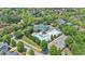 Overhead shot of community clubhouse with pool, playground, and parking within a neighborhood at 3278 Shakerley Park, Douglasville, GA 30135