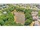 Stunning aerial view of community pond surrounded by lush greenery and beautiful neighborhood at 3278 Shakerley Park, Douglasville, GA 30135