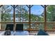 Outdoor deck with comfortable chairs overlooking a peaceful lake at 7560 Island Mill Rd, Acworth, GA 30102