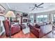 Cozy living room with a fireplace, comfortable seating, and scenic views at 7560 Island Mill Rd, Acworth, GA 30102