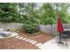Cozy fenced backyard with landscaping and a stone paver path at 1982 Brightleaf Way, Marietta, GA 30060