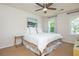 Cozy bedroom with natural light, carpeted floor and a comfortable bed with soft, white bedding at 3375 Rivendell Ct, Roswell, GA 30075