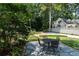 Beautiful backyard with a stone patio and lush landscaping creating a serene outdoor space at 1772 Ridgewood Ne Dr, Atlanta, GA 30307