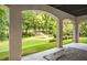 A covered back patio is a great place to sit and enjoy your view of the tree lined backyard at 4317 Oglethorpe Nw Loop, Acworth, GA 30101