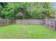 Spacious, grassy backyard enclosed by a wood fence and shaded by mature trees at 639 Ira Sw St, Atlanta, GA 30312