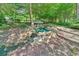 Backyard stream featuring a small rock pond, stream and surrounding trees at 3122 Harmony Rd, Temple, GA 30179