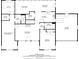 Detailed floor plan showcasing the room dimensions of the main level, including a garage and kitchen at 3122 Harmony Rd, Temple, GA 30179