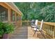 Wooden deck with room to grill and entertain is surrounded by the privacy of mature trees at 4138 Glenlake Nw Ter, Kennesaw, GA 30144