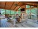 Enjoy the screened in porch that features wood ceilings, a stone fireplace and plenty of room to gather at 4138 Glenlake Nw Ter, Kennesaw, GA 30144