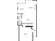 Detailed floor plan of the home's first floor, featuring a living room, kitchen and garage at 117 Via Roma, Woodstock, GA 30188
