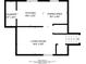 Layout of first floor with living room, kitchen, dining, and laundry dimensions at 8670 Brandon Hill Ln, Jonesboro, GA 30238