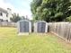 Two outdoor storage sheds offer convenience and organization for your lawn and garden tools at 1872 Canmont Ne Dr, Brookhaven, GA 30319