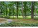 The front yard features a winding sidewalk and lush landscaping surrounded by mature trees at 4435 Pemberton Cv, Johns Creek, GA 30022