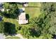 Aerial view showcasing a tree-lined backyard with ample space at 2880 Brett Nw Cir, Acworth, GA 30101