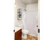 Bright bathroom with a shower, striped curtain, and modern fixtures at 730 Midway Ave, Canton, GA 30114