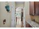 Hallway with granite countertops and a view of the breakfast area at 85 Shiver Blvd, Covington, GA 30016
