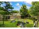 Backyard garden featuring raised garden beds and tall trees at 110 Village Ct, Woodstock, GA 30188
