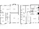 Detailed floor plan showcasing layout of first and second floor, including dimensions for kitchen, bedrooms, and living spaces at 1405 Rainey Way, Hampton, GA 30228