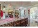 Gourmet kitchen featuring a granite island and decorative pendant lighting at 1405 Rainey Way, Hampton, GA 30228
