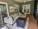 Screened porch with wooden floors, a ceiling fan, and lounge furniture at 200 Chaparral Trce, Tyrone, GA 30290