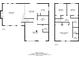 Floor plans of both floors of the home, featuring a kitchen, living room, bedrooms, and bathrooms at 5383 Forest East Ln, Stone Mountain, GA 30088