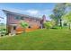 Expansive backyard featuring a well-maintained lawn and brick exterior at 4581 Newcastle Cir, Lithonia, GA 30038