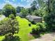 Landscaped yard showcases this well-maintained home nestled among mature trees at 4581 Newcastle Cir, Lithonia, GA 30038