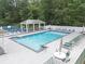 A community pool featuring lounge chairs, tables, and a sun shelter at 2031 Greyfield Nw Dr, Kennesaw, GA 30152