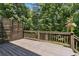 Inviting wooden deck with railing, privacy lattice, and a lovely view of the lush, green backyard at 2713 Misty Rock Cv, Dacula, GA 30019