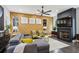Warm and inviting living room with a cozy fireplace and modern decor at 1821 Huntington Hills Nw Ln, Atlanta, GA 30309